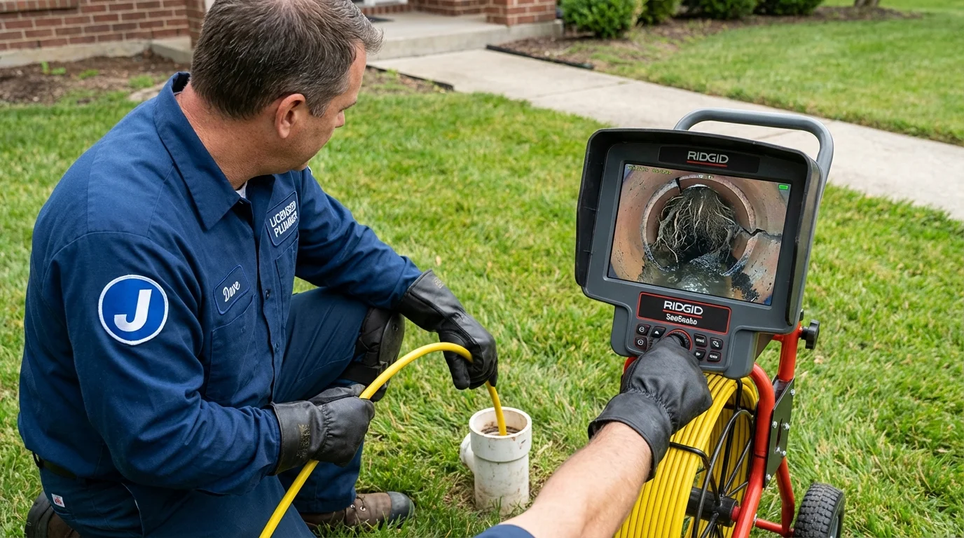 Sewer camera inspection being performed by Johns Plumbing LLC in Ypsilanti